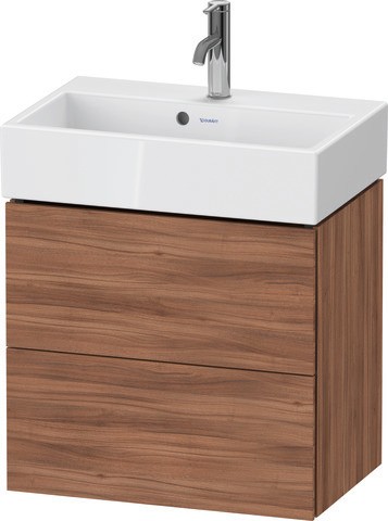 Duravit L-Cube Waschtischunterbau wandhängend Nussbaum Matt 584x391x544 mm - LC621907979