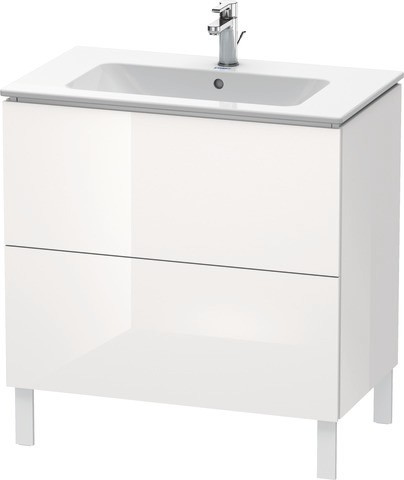 Duravit L-Cube Waschtischunterbau bodenstehend Weiß Hochglanz 820x481x704 mm - LC662602222