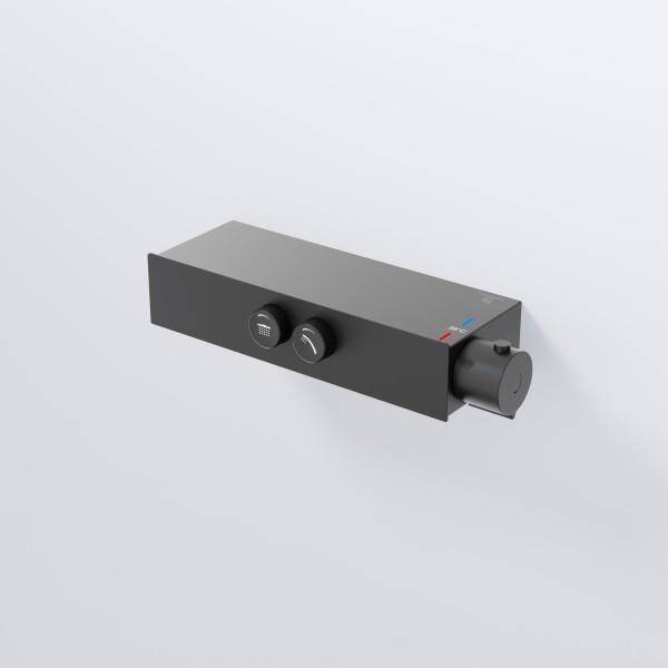 Steinberg Serie 390 Unterputz-Thermostat, für 2 Verbraucher, puschtronic mit Mengenregulierung, mat