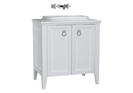 VitrA Valarte Set 78 cm Einbauwaschtisch + Waschtischunterschrank 2 Türen Weiß Matt,62168