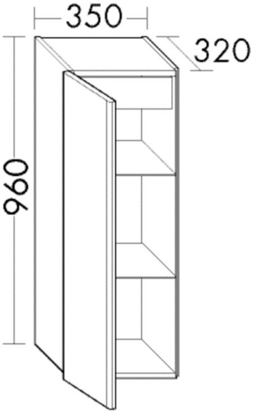 Burgbad Halbhochschrank Iveo 960x350x320 Eiche Dekor Merino, UHHY035LF2835