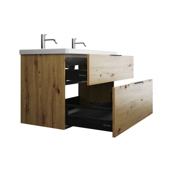 Burgbad Keramik Waschtisch-Set Eqio Eiche Dekor Urban/Alpinweiss, SEYR103F5662C0001