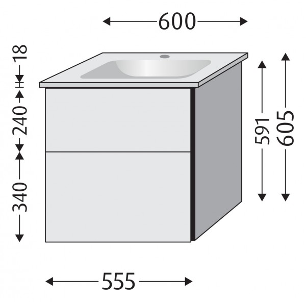 Sanipa Waschtischunterbau mit Auszügen 3way