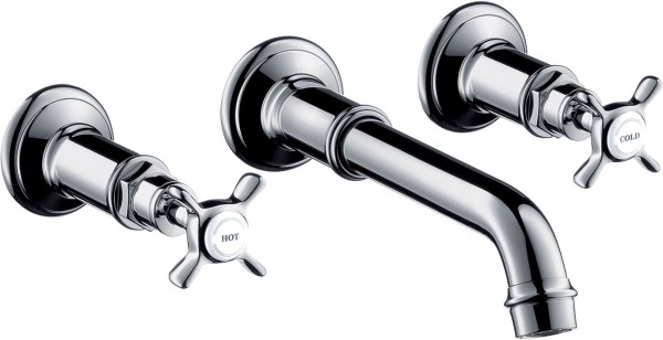 Hansgrohe 3-Loch Waschtischarmatur Axor Montreux Wand Fertigset chrom, 16532000