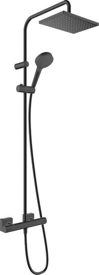 Hansgrohe Showerpipe 230 1jet Vernis Shape mattschwarz mit Brausethermostat, 26286670