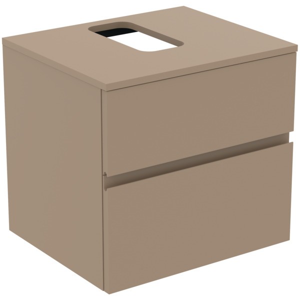 Ideal Standard Waschtischunterschrank Finesse Ausschnitt r/l 602x505x558mm 2 Auszüge Greige matt, E3