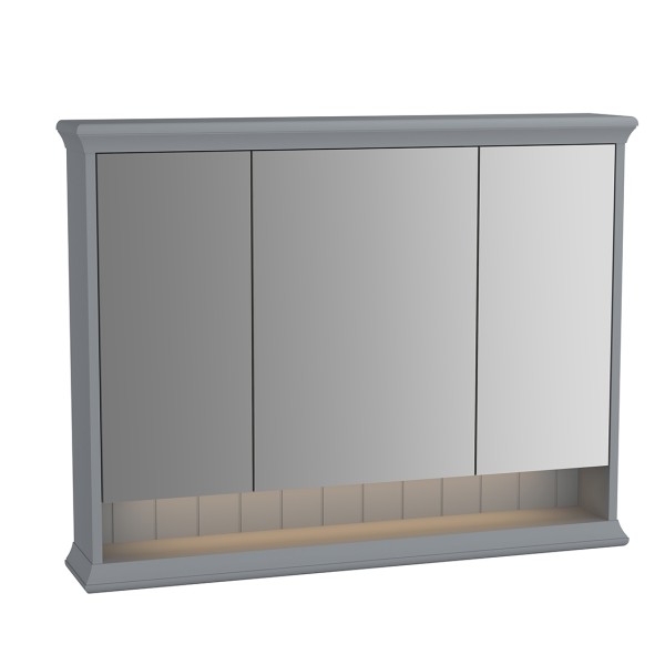 VitrA Valarte LED-Spiegelschrank 98 cm 3 Türen Grau Matt,62235