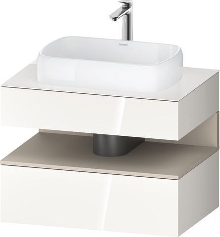 Duravit Qatego Konsolenwaschtischunterbau wandhängend Weiß Hochglanz 800x550x600 mm - QA473008322000