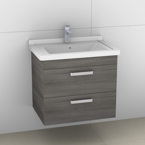 Artiqua 411 Waschtischunterschrank für Starck 3 030470 Graphit Struktur quer, 411-WU2L-D03-7070-401