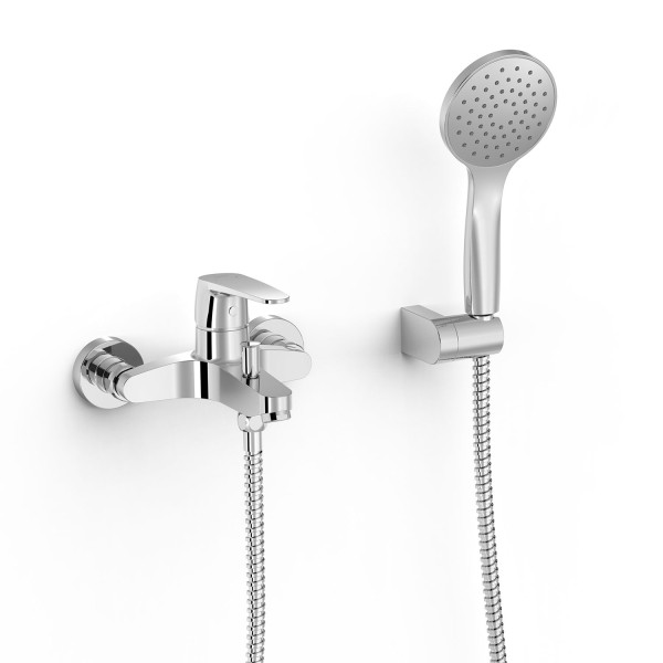 Tres Einhebel Wannenmischer Anti Kalk Handbrause Einstellbarer Brausehalter , 22017001