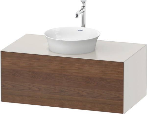 Duravit White Tulip Konsolenwaschtischunterbau wandhängend Amerikanischer Nussbaum & Nordic Weiß Mat