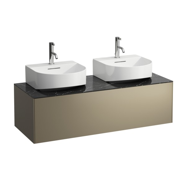 LAUFEN Waschtischunterschrank SONAR f.HWB H816341/2 1 Schubl 1175x455 Ausschn li Titan&NeroMarqui