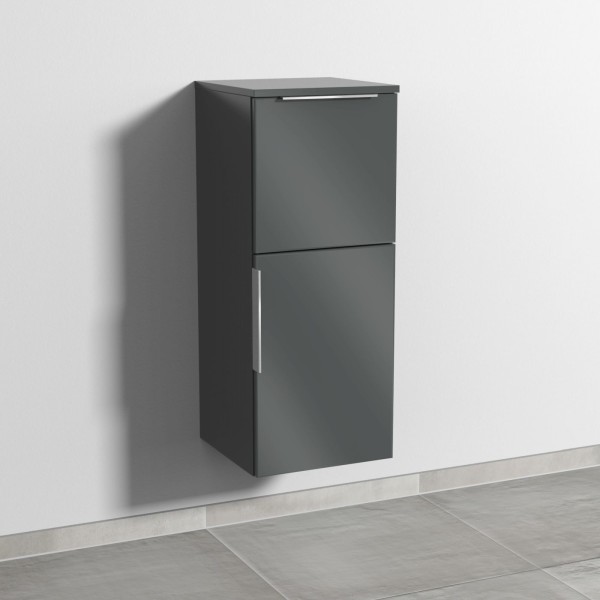 Sanipa 3way Mittelschrank mit 1 Tür und 1 Auszug, Anthrazit-Glanz, UF12779