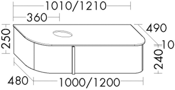 Burgbad Waschtischunterschrank Lavo 2.0 250x1010x495 Eisblau Softmatt, SFZX101LF5046