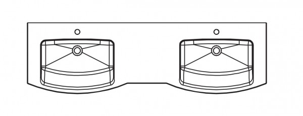 Pelipal Serie 7025 Mineralmarmor-Doppelwaschtisch BMD004M17201, B:1720, H:30, T:510mm