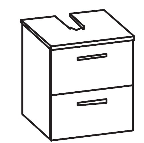 Artiqua 400 Universalwaschtischunterschrank, Sanremo Eiche quer NB, 400-WB2L-1-45-7144-428