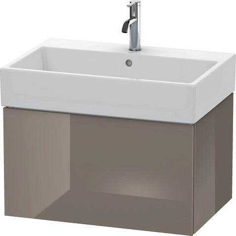 Duravit L-Cube Waschtischunterbau wandhängend Flanell Grau Hochglanz 684x459x394 mm - LC617608989