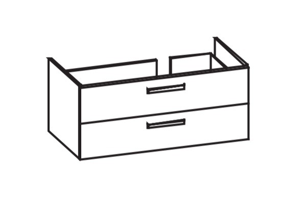 Artiqua 411 Waschtischunterschrank für P3 Comforts 233412 Becken rechts Sanremo Eiche quer NB, 411-W