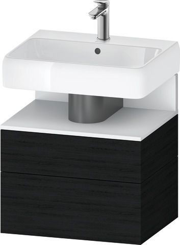 Duravit Qatego Waschtischunterbau wandhängend Eiche Schwarz Matt 590x470x590 mm - QA4393018160000