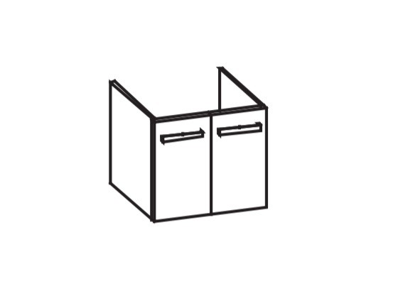 Artiqua 412 Waschtischunterschrank für Connect Cube Air E0298, Weiß Glanz, 412-WU2T-I70-7050-68
