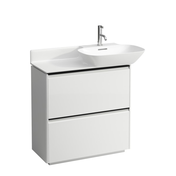 LAUFEN Waschtischunterschrank BASE f.INO f.WT H813301/2 770x350 2 Schub. Griff schwarz weiss glänzen