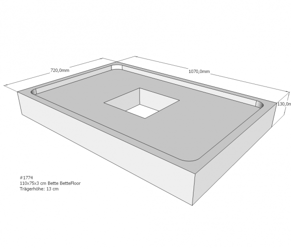 Neuesbad Wannenträger für Bette Floor 1100x750