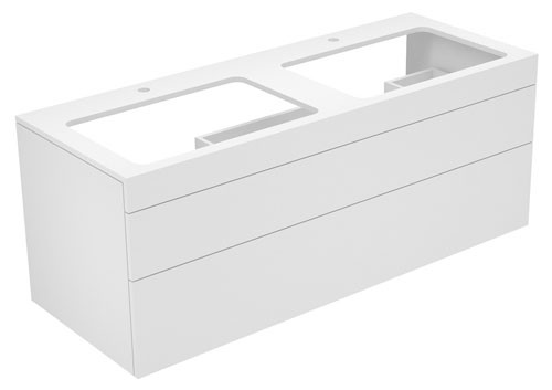 Keuco Waschtischunterbau Edition 400 31574, Hahnloch, trüffel/Glas trüffel sat., 31574170100