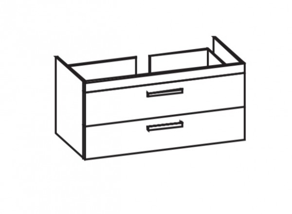 Artiqua 411 Waschtischunterschrank für My by Starck 233612 Stahlgrau Metallic, 411-WU2L-D56-7141-88