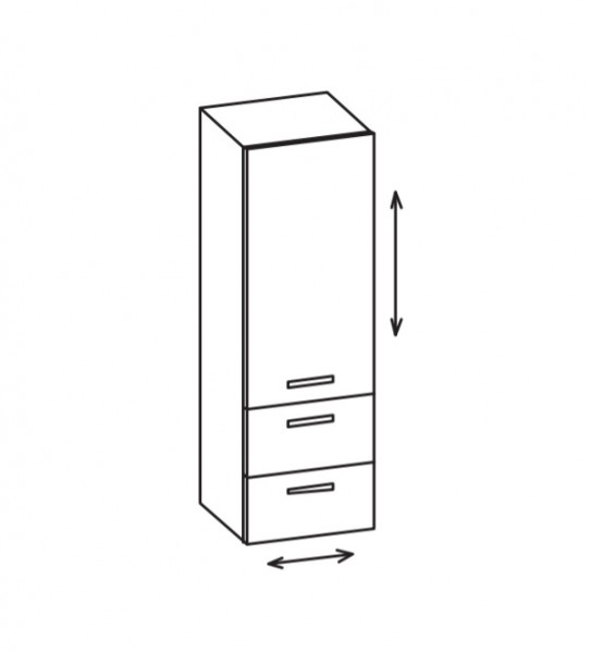 Artiqua 400 Variabler Midischrank, Oxid Hellgrau quer, 400-MVL-1-44-L-7183-721