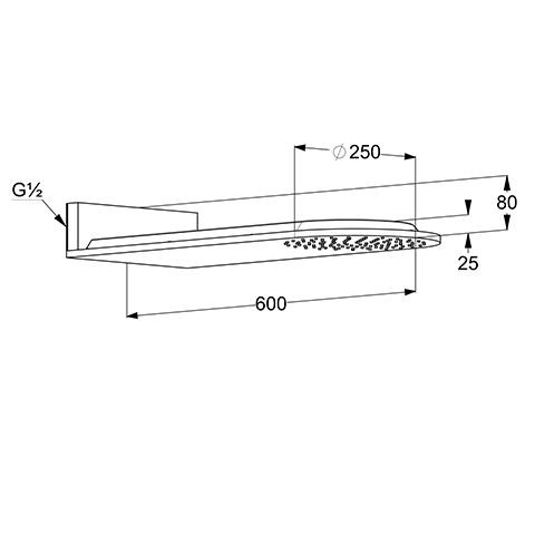 Kludi A-QA Kopfbrause Regen abgerundet 300mm breit chrom, 6487005-00