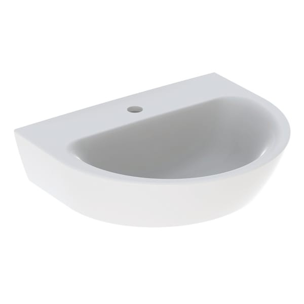 Geberit Renova Waschtisch, 55x45cm mit Hahnloch mittig, ohne Überlauf., weiss Tect, 500578018