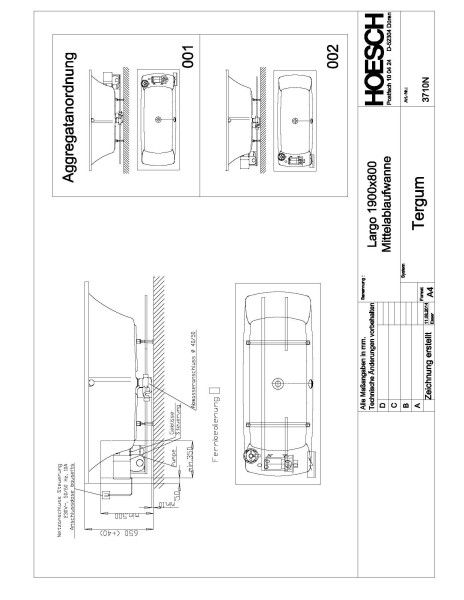 Hoesch Whirlwanne Largo Rechteck 1900x800