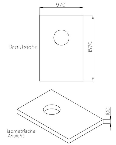 Neuesbad Wannenträger für Hoesch NIAS 100x160x1,5