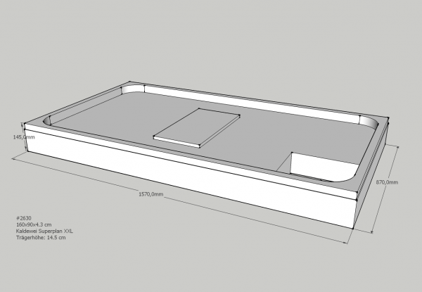 Neuesbad Wannenträger für Kaldewei Superplan XXL 160x90x4,3