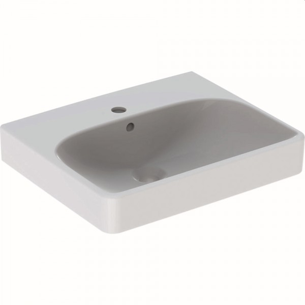 Geberit Smyle Square Handwaschbecken, 50x41cm mit Hahnloch, mit Überlauf, 500256011