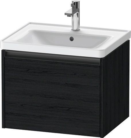 Duravit Ketho.2 Waschtischunterbau wandhängend Eiche Schwarz Matt 584x455x440 mm - K25081016160000