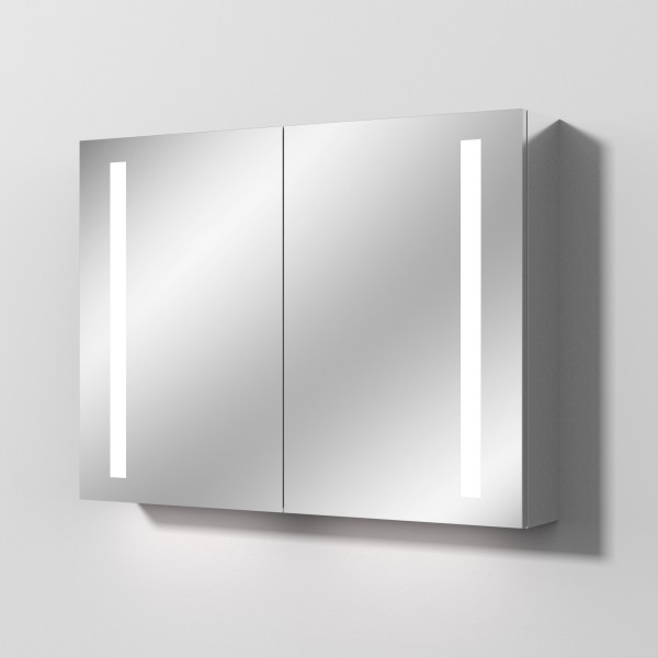 Sanipa Reflection Aluminium-Spiegelschrank ALEX 100 mit LED-Beleuchtung, AU3149Z