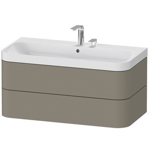 Duravit Happy D.2 Plus c-shaped Set wandhängend Stein Grau Seidenmatt 975x490x480 mm - HP4348E9292