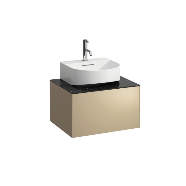 LAUFEN Waschtischunterschrank SONAR f.HWB H816341/2 1 Schubl 575x455 Ausschn mi Gold&Nero Marquina,