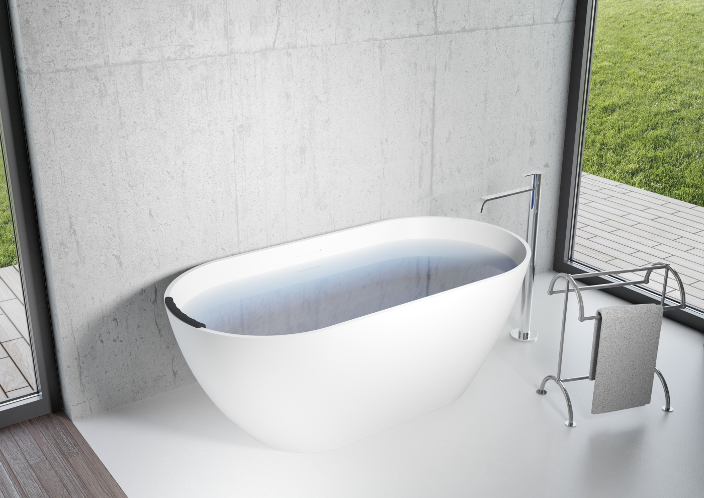 Riho Freistehende Badewanne Bilbao 150x75x555 Weiß Matt Bs12005 Alte 