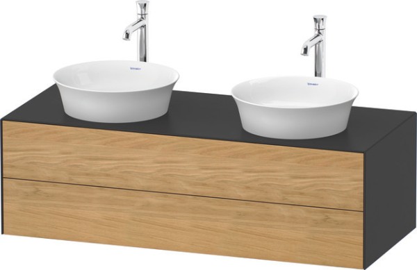 Duravit White Tulip Konsolenwaschtischunterbau wandhängend Natur Eiche & Graphit Matt & Seidenmatt 1