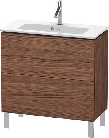 Duravit L-Cube Waschtischunterbau bodenstehend Nussbaum dunkel Matt 820x391x704 mm - LC667402121