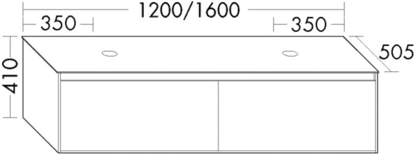 Burgbad Waschtischunterschrank rc40 Weiß Hochglanz/Grau Hochglanz, SGBU160F4514A0063