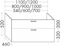 Burgbad Burgbad Waschtischunterschrank Sys30 PG2 520x1200x460 Weiß Hochglanz, WSDA120461