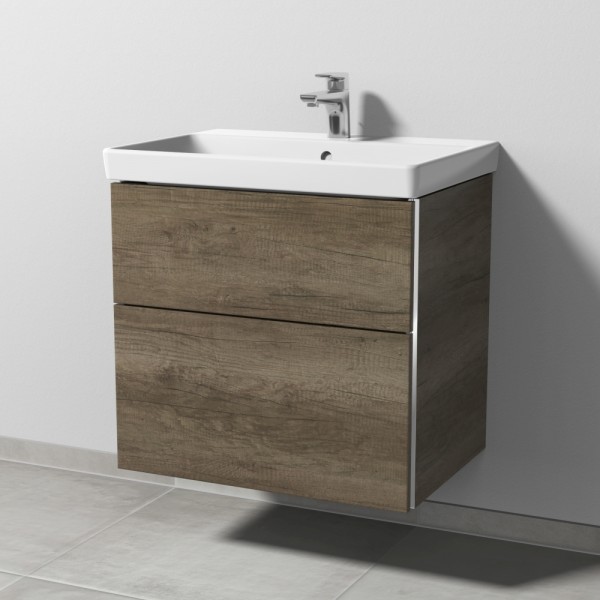 Sanipa 3way Waschtischunterbau zu Villeroy & Boch Avento Waschtisch mit 2 Auszügen, Eiche-Nebraska