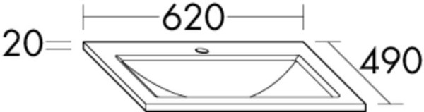 Burgbad Mineralguss Waschtisch alpinweiss 20x620x490 Alpinweiss, MWJP062C0001
