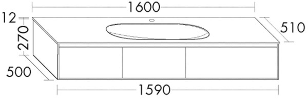 Burgbad Glas Waschtisch-Set rc40 Maple Natural/Lichtgrau Matt, SGAR160F4614A0126