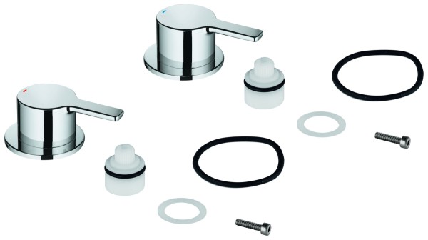 GROHE Griffpaar Lineare 48357 Markierung blau/rot chrom, 48357000