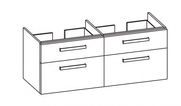 Artiqua 413 Waschtischunterschrank für Renova Plan 122130 Riviera Eiche quer NB, 413-WU4L-3-K12-7179