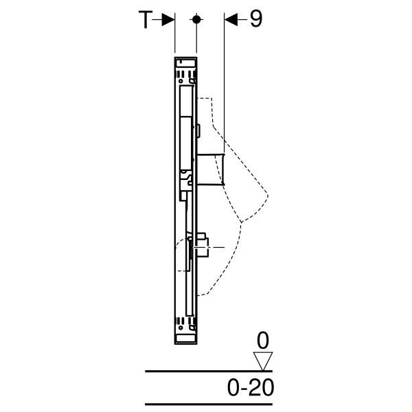 Geberit GIS Urinal für verdeckte Urinalsteuerung (VS) min. 114cm